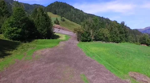 Mudslides scar the hillsides of austria following heavy rain. Europe 動画素材 59165617