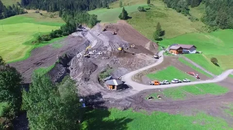 Mudslides scar the hillsides of austria following heavy rain. Europe 動画素材 59165691