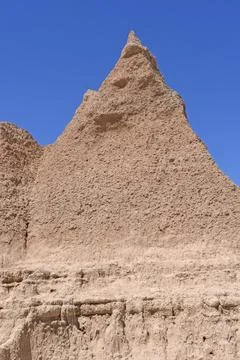 Mudstone Pinnacle in the Badlands Stockfoto's