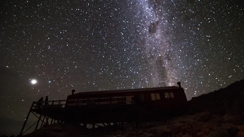 Mueller Hut Milky Way time lapse Stock Footage 78053101