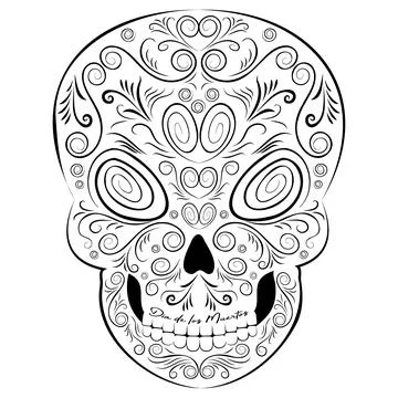 Muertos skull black Stock Illustration
