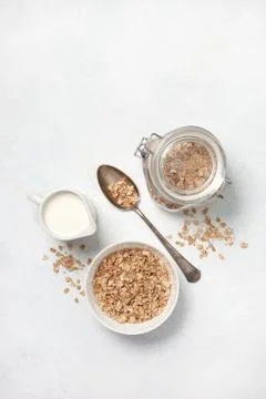 Muesli and milk Foto stock