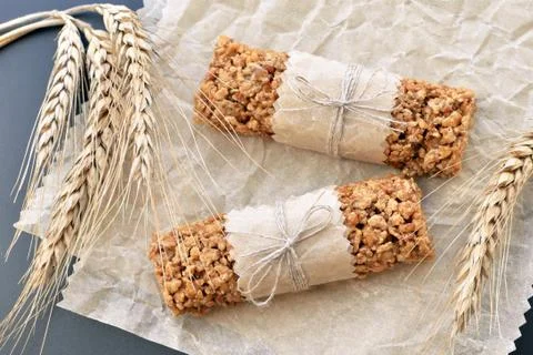 Muesli bars with wheatear Foto stock