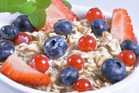 Muesli with  berries Stock Photos