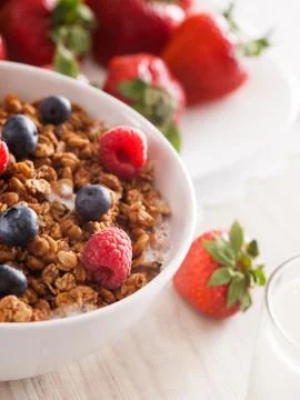 Muesli with berries Stock Photos
