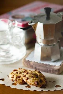 Muesli biscuits with chocolate chips Stock Photos