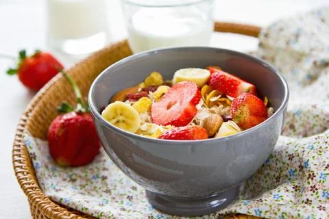 Muesli breakfast Stock Photos