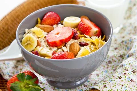 Muesli breakfast Stock Photos