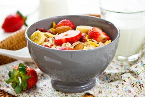 Muesli breakfast Stock Photos