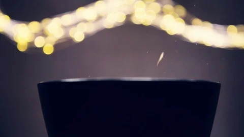 Muesli, cereal, corn flakes falling in a bowl Stock Footage 128554235