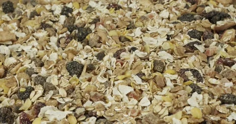 Muesli closeup rotating loopable Stock Footage 153357898