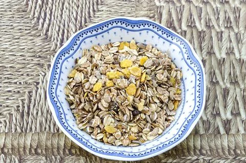 Muesli on a cup on the table Foto stock
