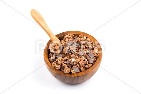 Muesli with pieces of chocolate Stock Photos