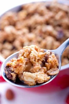 Muesli in the spoon. Stock Photos