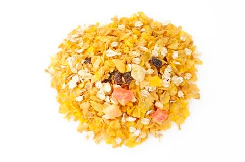 Muesli on white background Stock Photos