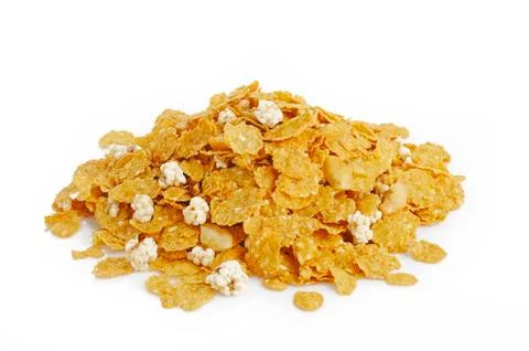Muesli on white background Stock Photos