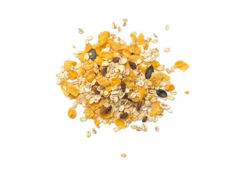 Muesli on white background Stock Photos