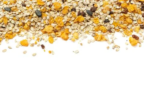 Muesli on white background Stock Photos