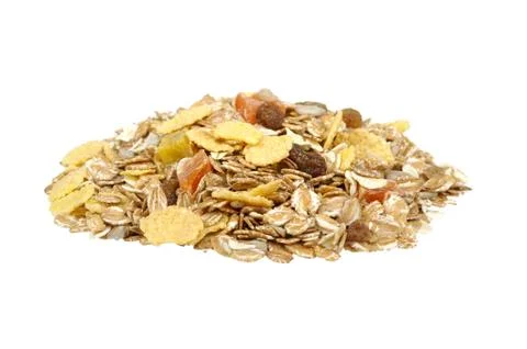 Muesli on white Stock Photos