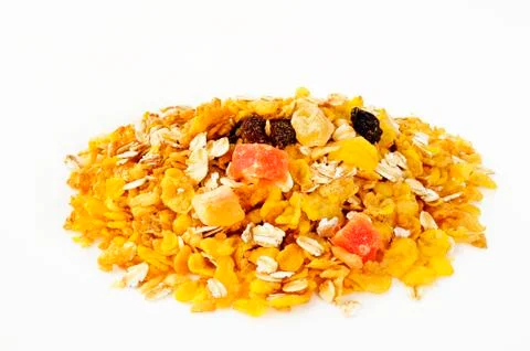 Muesli  on white Stock Photos