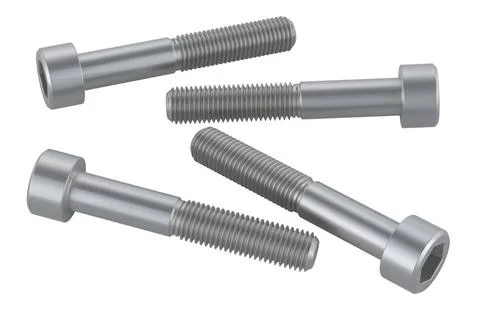 Muffenschrauben, 3D-Rendering Socket Screws, 3D rendering isolated on whit... Stock Photos