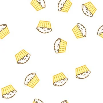 Muffin bakery dessert vector seamless pattern Stock Illustration