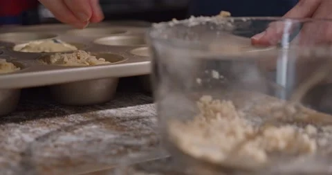 Muffin batter streusel Stock Footage 149944977