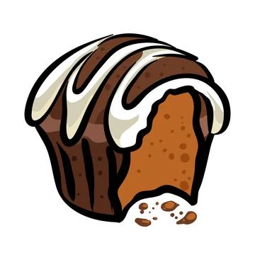 Muffin bite Stock Illustration