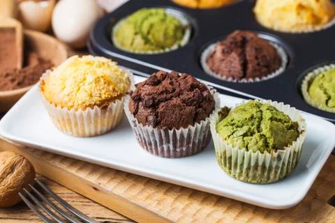 Muffin Cake on the table Stock Photos