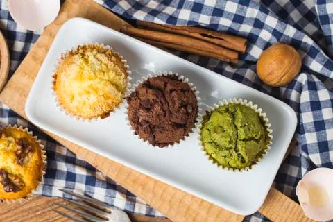 Muffin Cake on the table Stock Photos