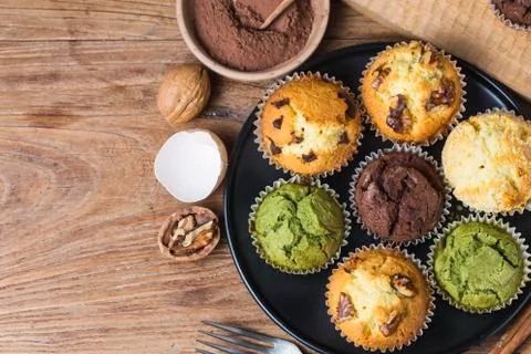 Muffin Cake on the table Stock Photos