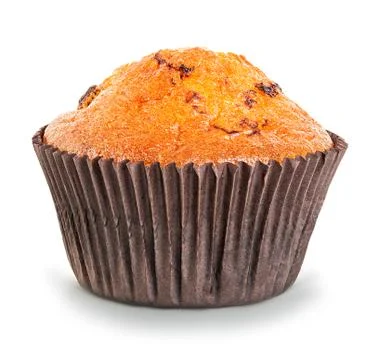 Muffin close-up isolated on a white background. Stock Photos