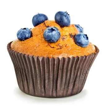 Muffin close-up isolated on a white background Stock Photos
