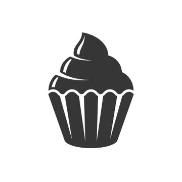 Muffin Cupcake Icon on White Background. Vector 库存插图