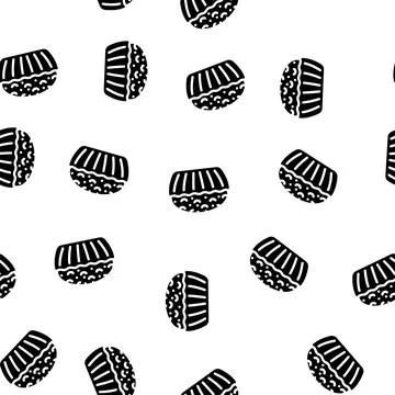 Muffin desert glyph vector seamless pattern Stock Illustration