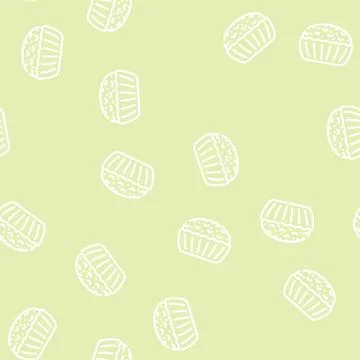 Muffin desert line vector seamless pattern Stock Illustration