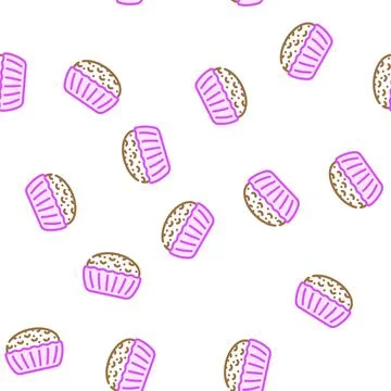 Muffin desert vector seamless pattern Stock Illustration