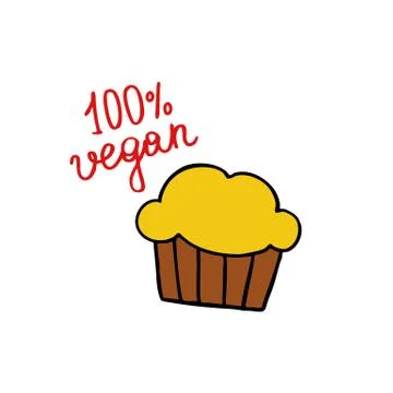 Muffin doodle icon, vector illustration Illustrazione stock