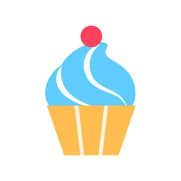 Muffin flat icon isolated on white background. Stock Illustration
