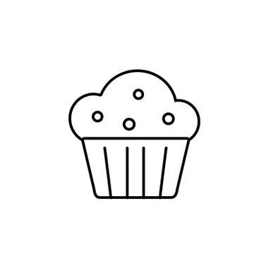 Muffin icon element of bakery icon for mobile concept and web apps. Thin line Stock Illustration