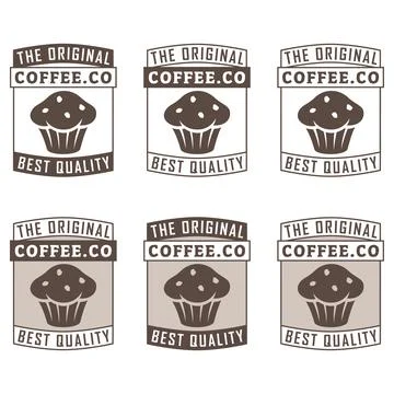 Muffin Icon with Text Stock Illustration