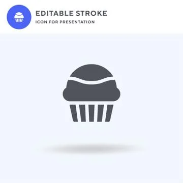 Muffin icon vector, filled flat sign, solid pictogram isolated on white, logo Illustrazione stock