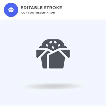Muffin icon vector, filled flat sign, solid pictogram isolated on white, logo Illustrazione stock
