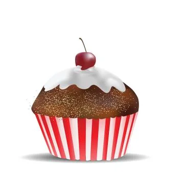 Muffin isolated on white Stock Illustration