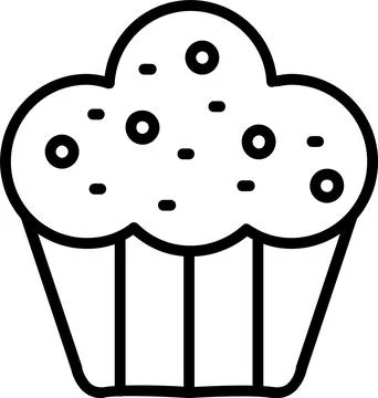 Muffin Line Icon Design Stock Illustration