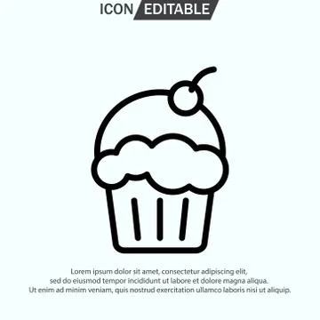 MUFFIN line icon, outline vector logo illustration Stock Illustration