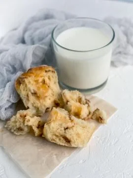 Muffin with milk Stock Photos