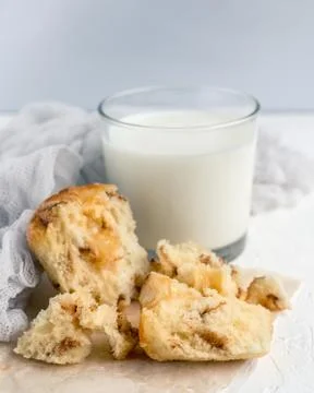 Muffin with milk Stock Photos