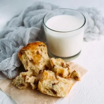 Muffin with milk Stock Photos