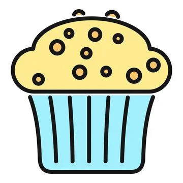 Muffin or cupcake flat color icon Stock Illustration